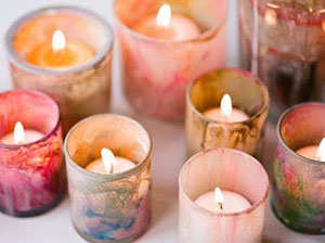 Hand Painted Votive Candle Holders
