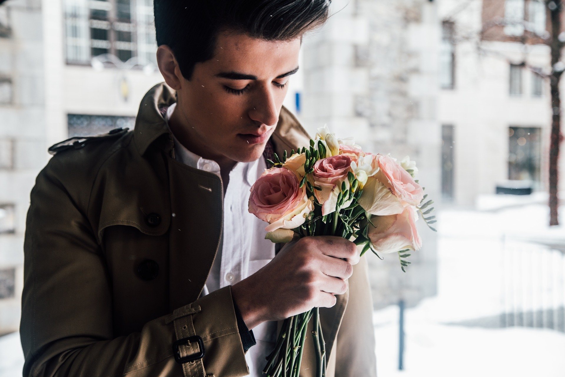 Good looking Guy with Flowers