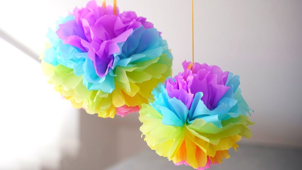 Picture of Tissue Paper Pom Poms - Birthday Party Idea