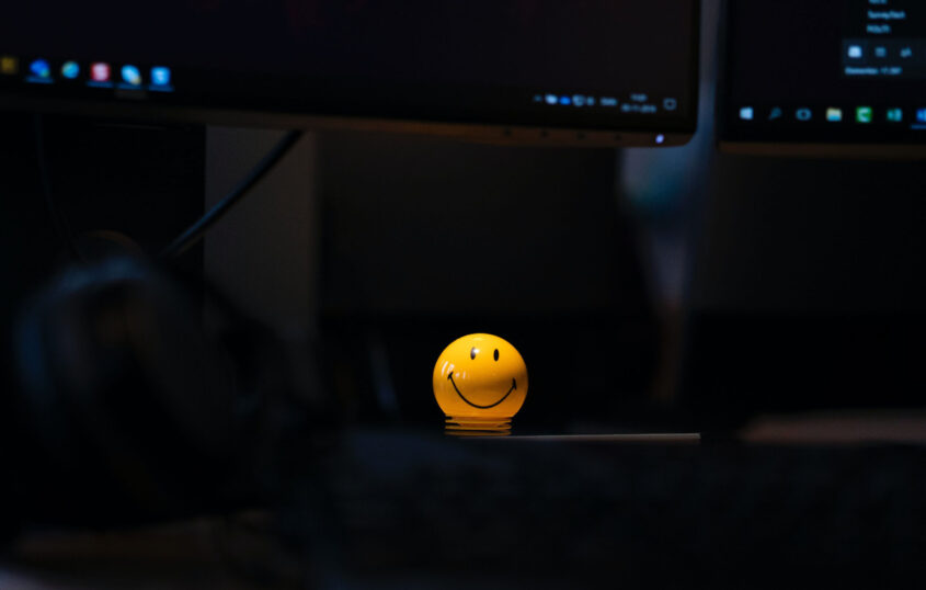 Picture of Smiley on computer table