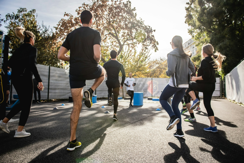 Picture of Group of people doing morning exercise